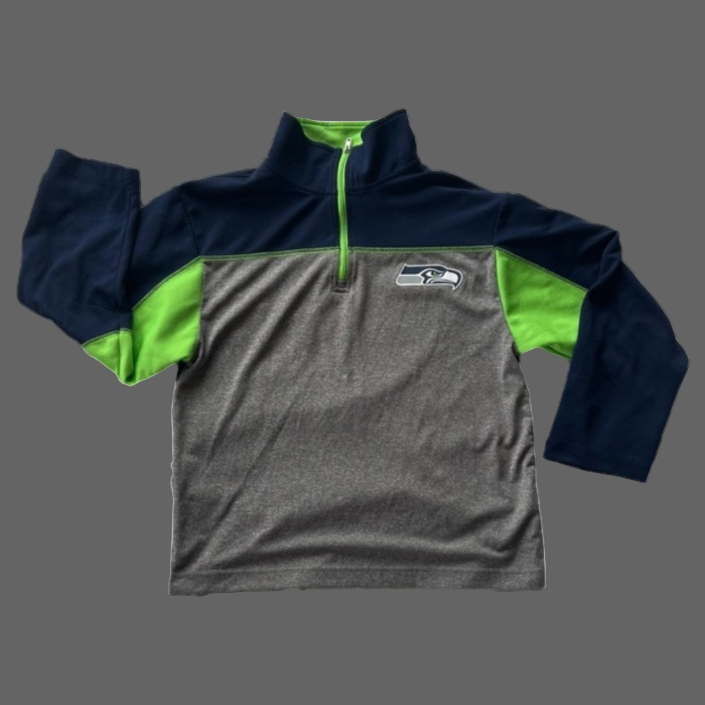 Seattle Seahawks NFL Team Apparel Youth Quarter Zip Pullover